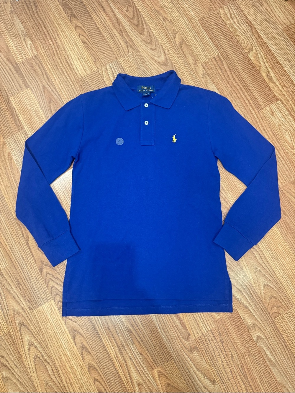 Polo by Ralph Lauren Long-Sleeve Polo in Bright Blue with Yellow Pony